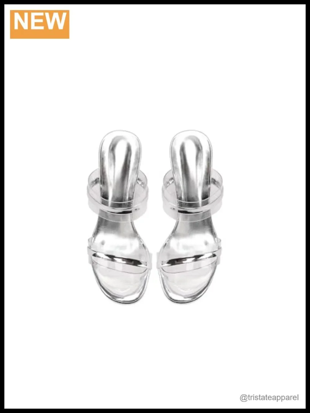 Clear Two Strap Spiked Wedge Platform Heeled Sandals for Party Clubwear